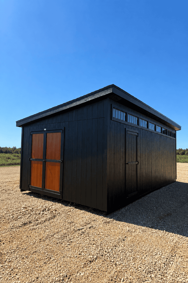 14x28 Urban Black siding O. Black roof 1